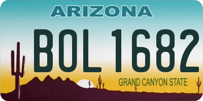 AZ license plate BOL1682