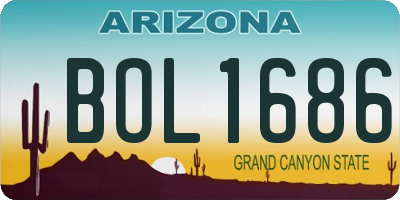 AZ license plate BOL1686