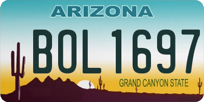 AZ license plate BOL1697