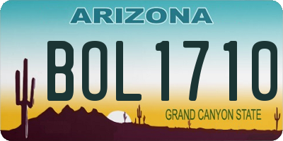 AZ license plate BOL1710