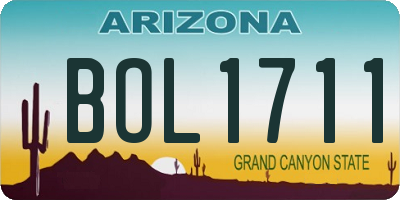 AZ license plate BOL1711