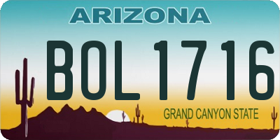 AZ license plate BOL1716