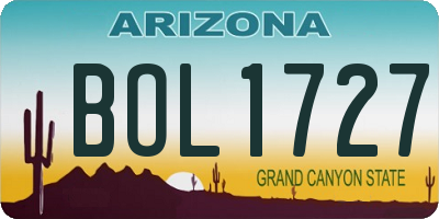 AZ license plate BOL1727