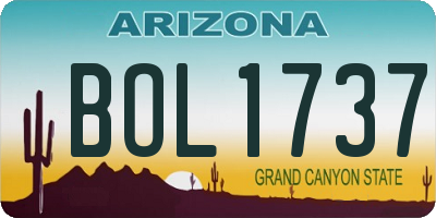 AZ license plate BOL1737