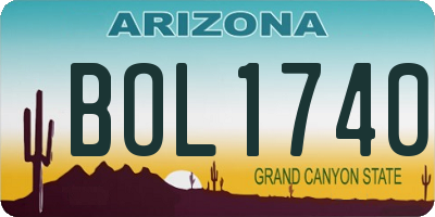 AZ license plate BOL1740