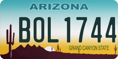 AZ license plate BOL1744