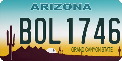 AZ license plate BOL1746