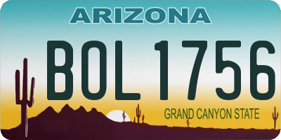 AZ license plate BOL1756