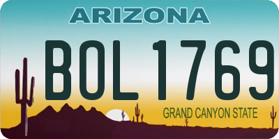 AZ license plate BOL1769