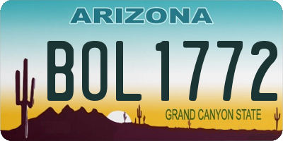 AZ license plate BOL1772