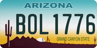 AZ license plate BOL1776