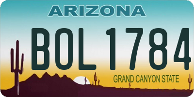 AZ license plate BOL1784