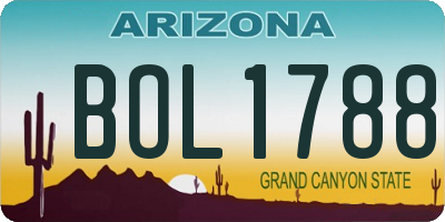 AZ license plate BOL1788