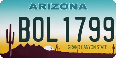 AZ license plate BOL1799