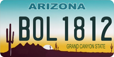 AZ license plate BOL1812