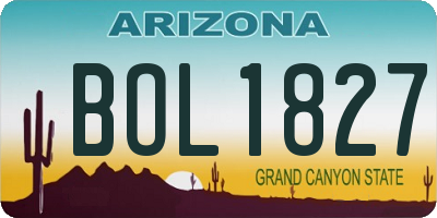 AZ license plate BOL1827
