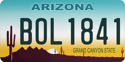 AZ license plate BOL1841