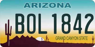 AZ license plate BOL1842
