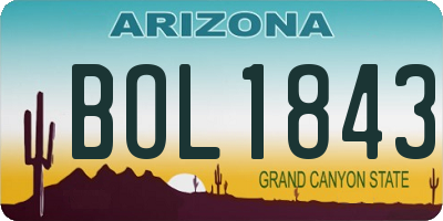 AZ license plate BOL1843
