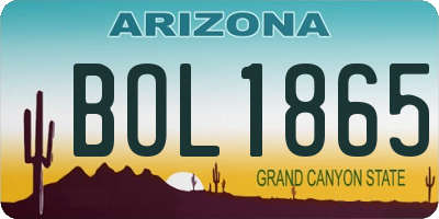 AZ license plate BOL1865