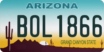 AZ license plate BOL1866