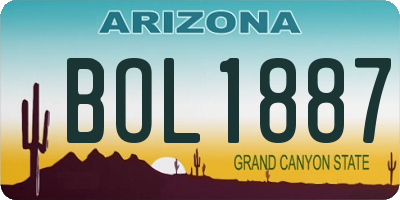 AZ license plate BOL1887