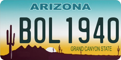 AZ license plate BOL1940
