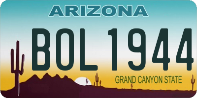 AZ license plate BOL1944