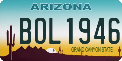 AZ license plate BOL1946