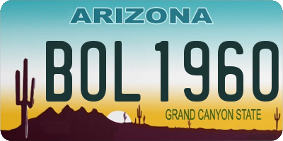 AZ license plate BOL1960