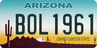 AZ license plate BOL1961