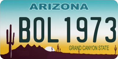 AZ license plate BOL1973