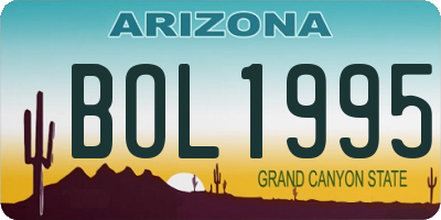 AZ license plate BOL1995