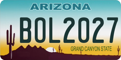 AZ license plate BOL2027