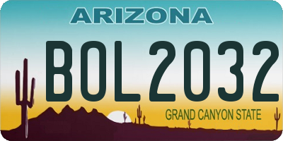 AZ license plate BOL2032