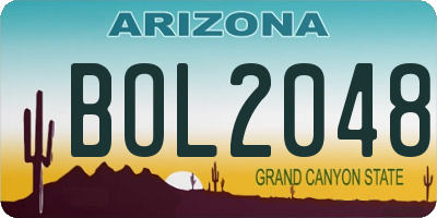 AZ license plate BOL2048