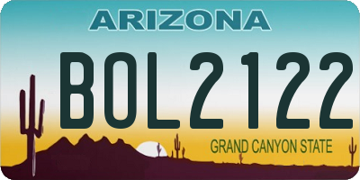 AZ license plate BOL2122