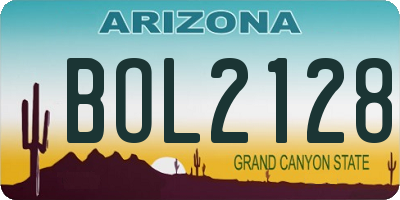 AZ license plate BOL2128