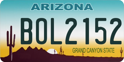 AZ license plate BOL2152