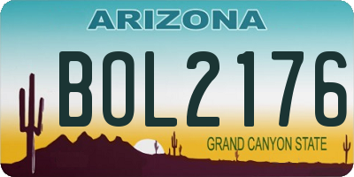 AZ license plate BOL2176