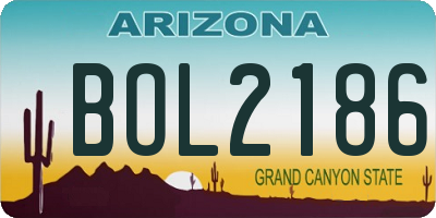 AZ license plate BOL2186