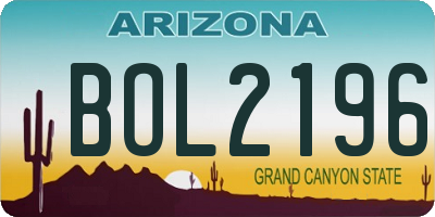 AZ license plate BOL2196