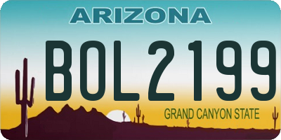 AZ license plate BOL2199