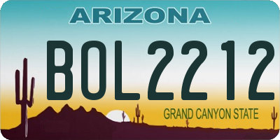 AZ license plate BOL2212
