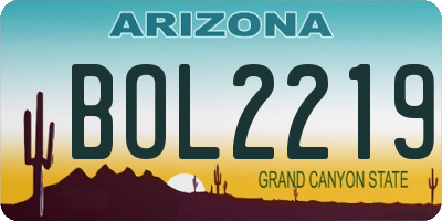 AZ license plate BOL2219