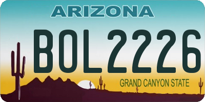 AZ license plate BOL2226