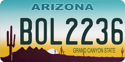 AZ license plate BOL2236