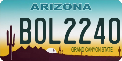 AZ license plate BOL2240
