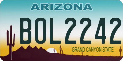 AZ license plate BOL2242