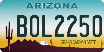 AZ license plate BOL2250